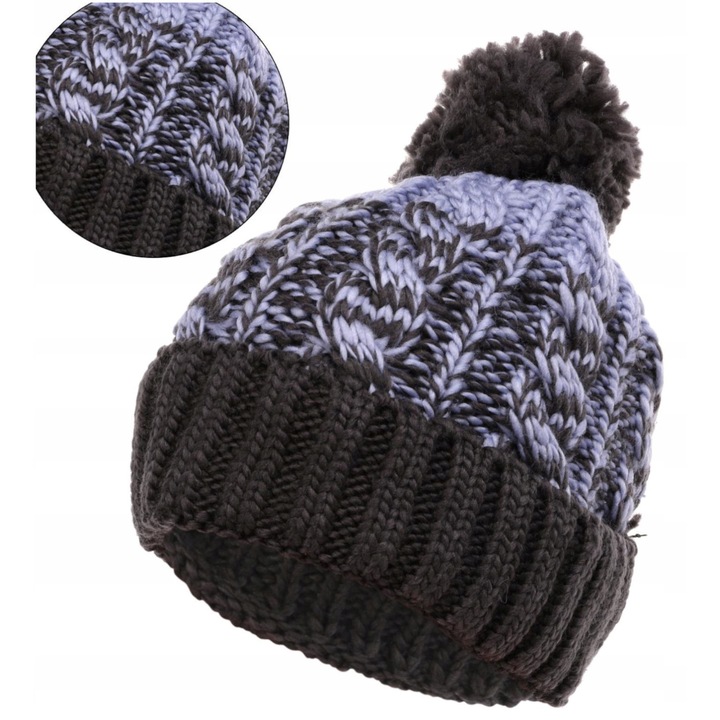 Дамска шапка с помпон, Moraj, топъл модел, 100% полиестер, универсален размер