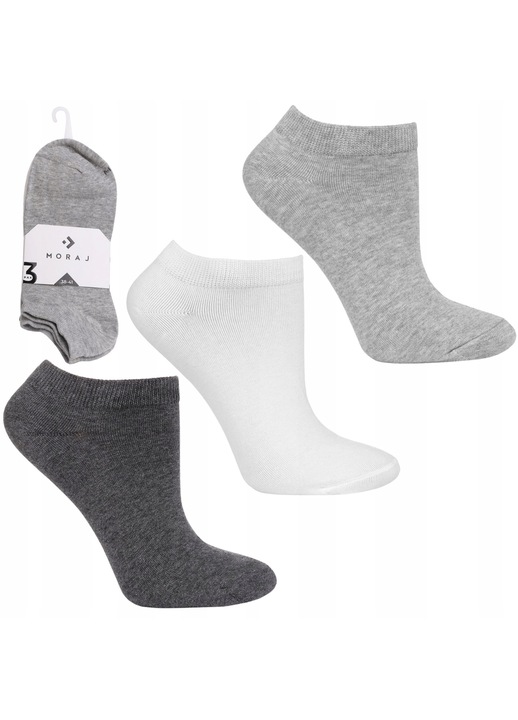 Дамски чорапи Moraj комплект 3 чифта бял, графит, сив, 38-41