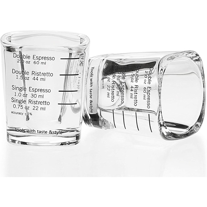 Caltucus Core® üveg eszpresszó pohár, 2 db-os szett, 60ml, 4.5x4.5x6.5cm, négyzet alakú design