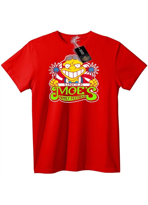 Tricou Unchiul Moe Family Feeding, Rosu