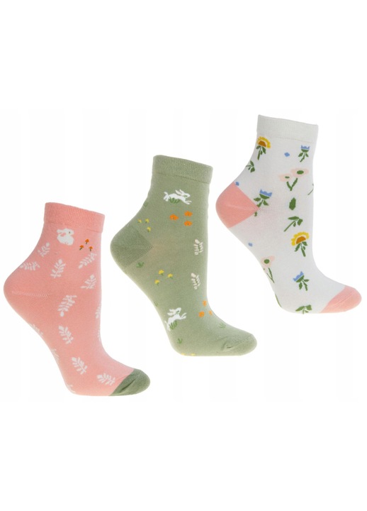 Sosete dama, 3-pari, Moraj, 38-41, mix culori