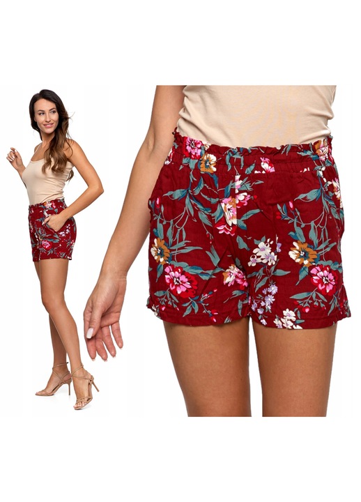 Női rövidnadrág, Moraj, Viszkóz, Piros