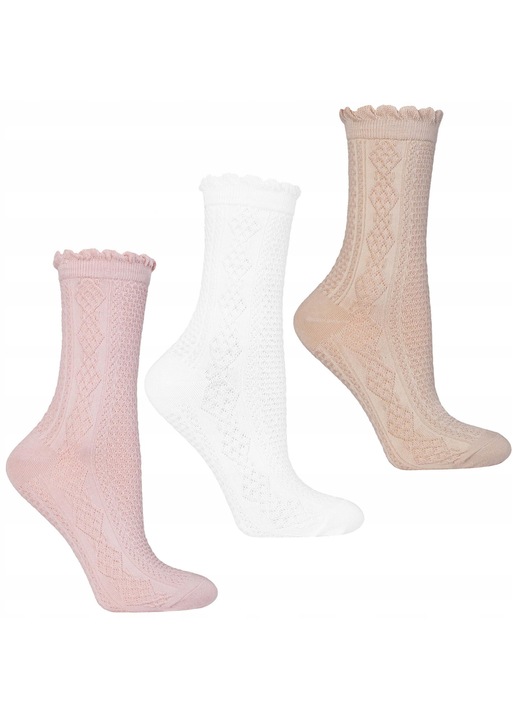 Sosete dama Moraj 3-PAK, model cu design delicat, 35-38, multicolor