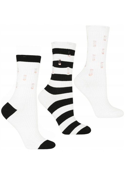 Moraj női zokni 3-as csomag, hosszú, modern design, többszínű, 35-38