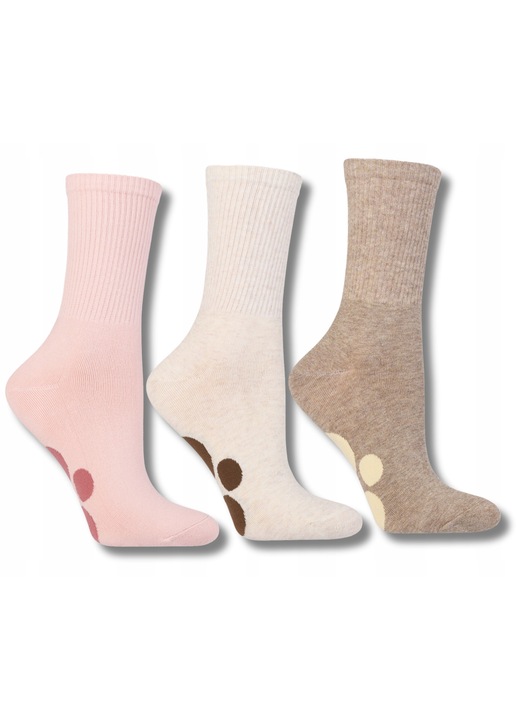 Sosete dama Moraj, set 3 piese, inaltime mare, design labuta, 35-38