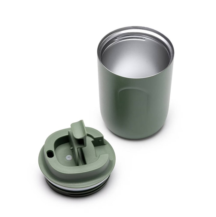 Cana termos, 220ml, inox, verde, baza antiderapanta
