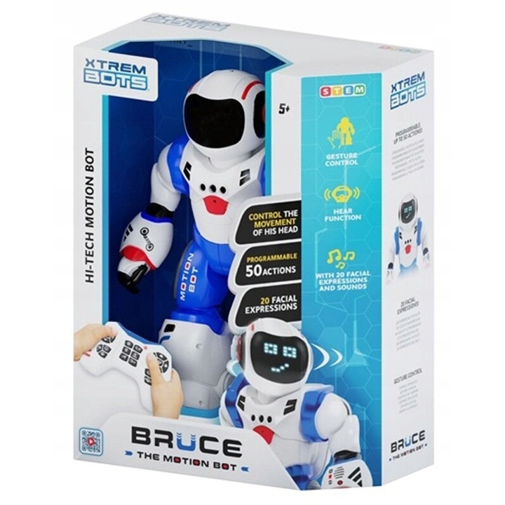 Robot interactiv Xtreme Bruce RC, 20 emotii, control de la distanta