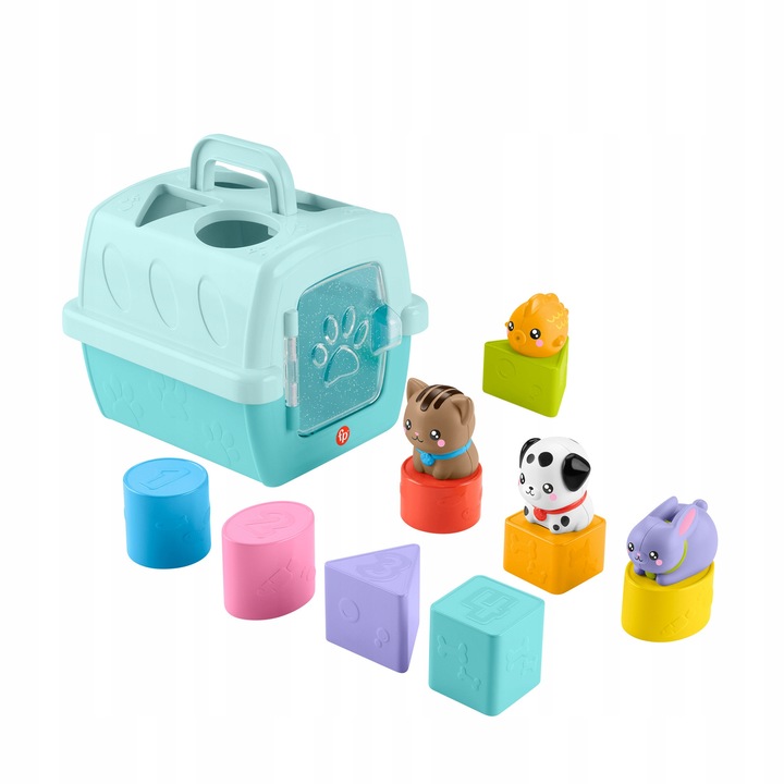 Sortator de forme cu transportator Fisher-Price Pets, 8 blocuri, 6 luni+, multicolor