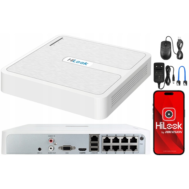 IP рекордер NVR-8CH-H/8P 8 канала PoE, 6Mpx, 1 слот за HDD, 285x210x48mm