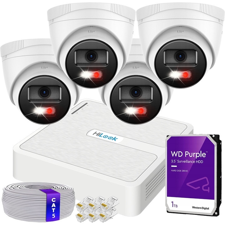 Kit Supraveghere Wireless 4.3" cu Monitor, Camera de Marfa HD, Unghi de 170°, Waterproof IP68