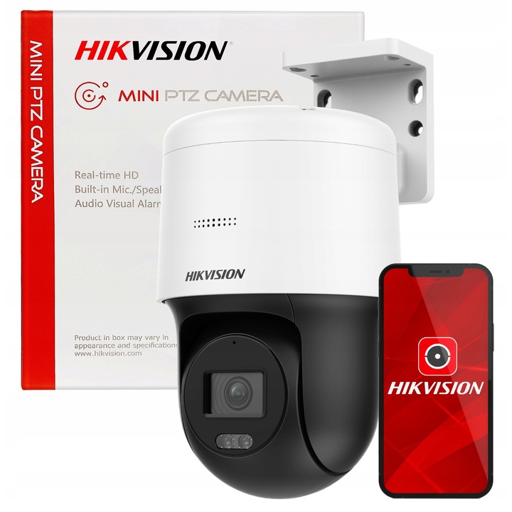 Camera de supraveghere IP rotativa 4Mpx cu microfon si difuzor, Hikvision DS-2DE2C400MW-DE, 162x120x234.2mm