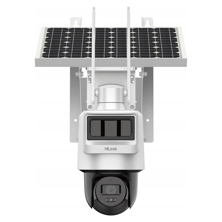 Camera de supraveghere rotativa 4G LTE PTZ 4MPx cu panou solar si acumulator, HiLook