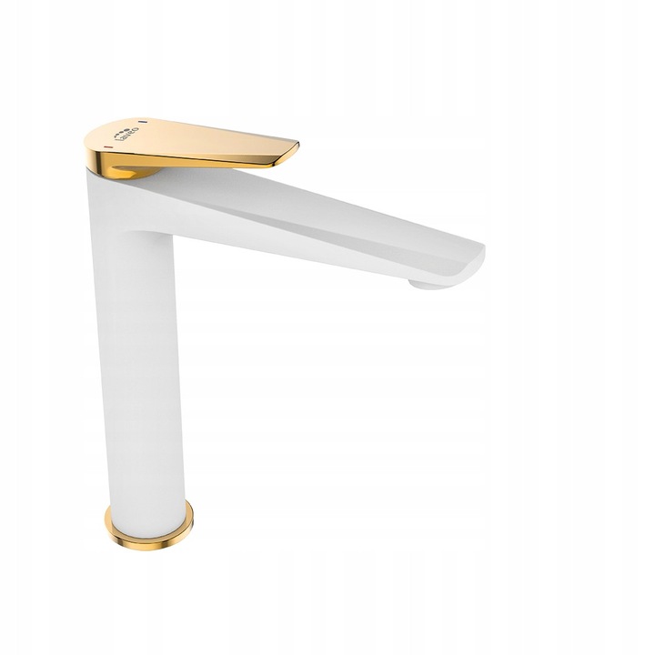 Laveo Rubio mosdó csaptelep, fehér/arany, pultra szerelhető, egykaros, 267mm
