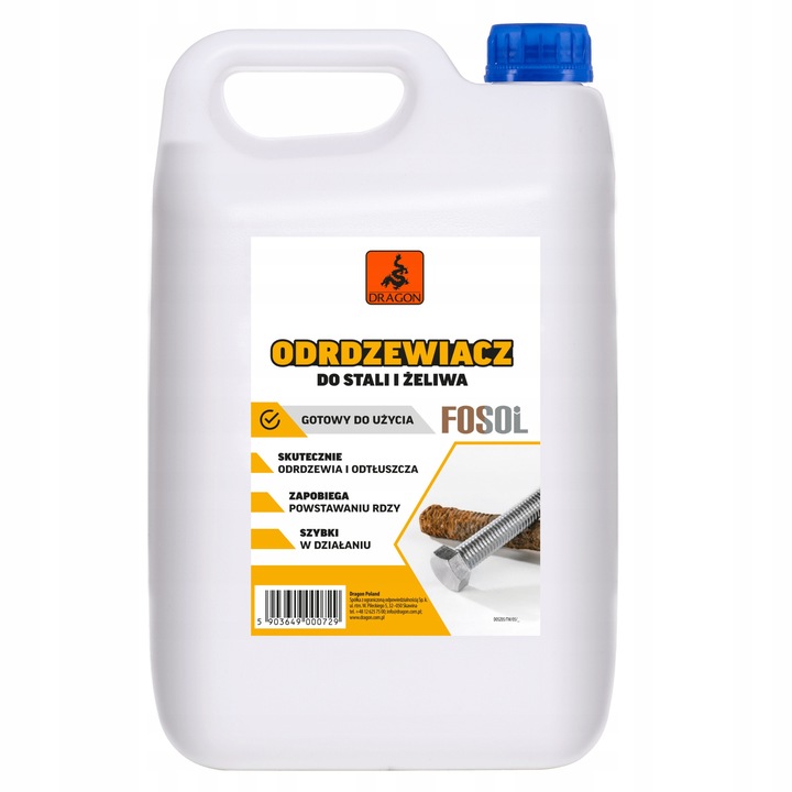 Rozsdaeltávolító oldat, Dragon, 2x5L acélhoz és öntöttvashoz, hatékony, használatra kész