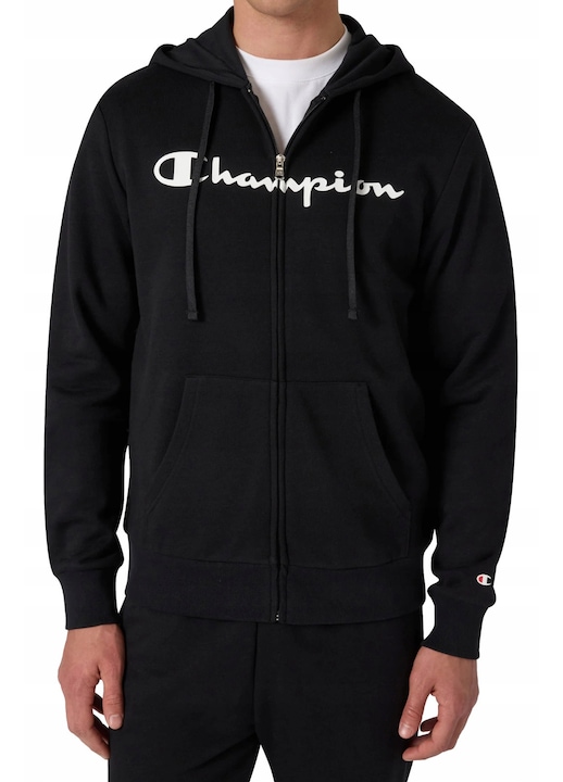 Hanorac barbatesc CHAMPION 221918-KK001 cu fermoar si gluga, negru sport XXL