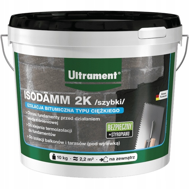 ISODAMM 2K vízszigetelő ragasztó, Ultrament, 10 KG, magas rugalmasság, vízálló