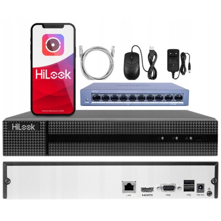 IP рекордер 8 канала NVR-8CH-4MP, PoE суич, 4Mpx, 265x225x48mm, 1 слот за HDD