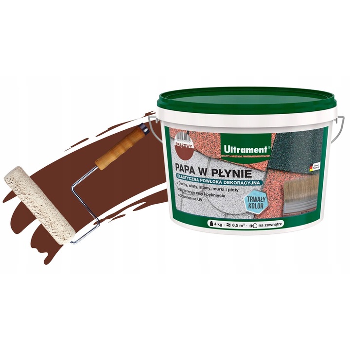Ultrament vízszigetelő ragasztó, 4KG, vízálló, rugalmas, barna