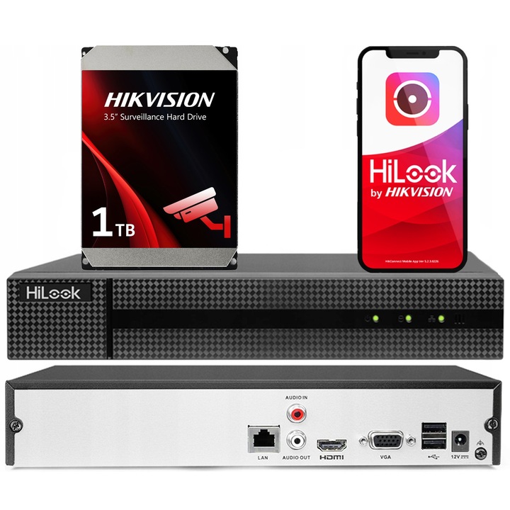 IP рекордер 4 канала NVR-104MH-C, 8Mpx, детекция на движение, 1TB