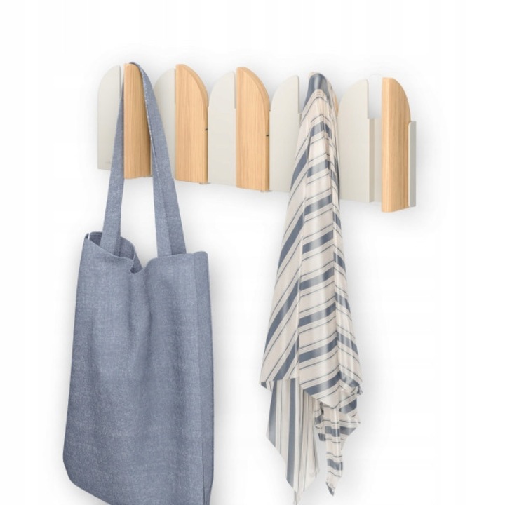 Cuiere scienn UMBRA Saloon, 5 carlige, alb, 43x14x2cm