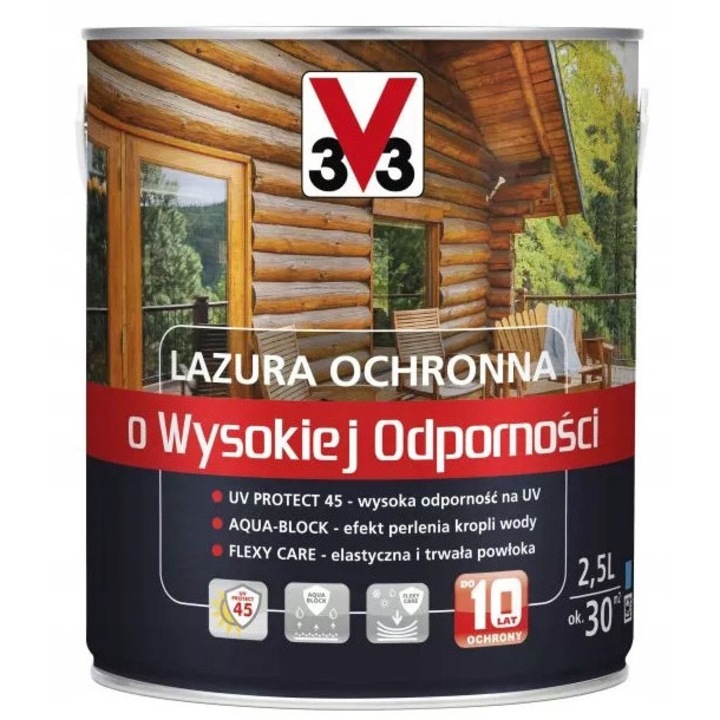 V33 egzotikus fa védőlazúr 2,5l szatén barna