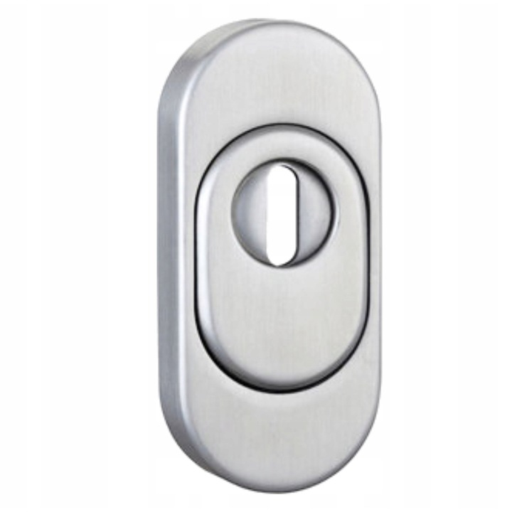 Szyld antiefractie Kelop oval cu protectie, otel periat, 13mm