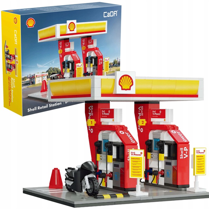 Set de constructie Cada, statie detaliata Shell, 305 elemente, 18x13x14cm