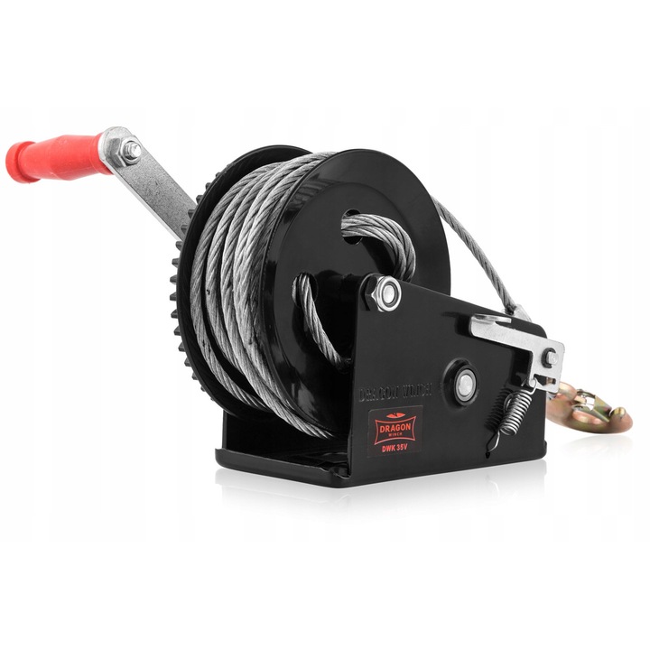 Winch manual cu manivela Dragon Winch DWK-O 18 HD, 1800 lb, 10m, 5mm, set