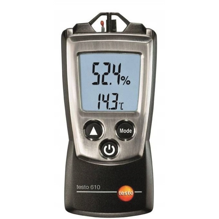 Termohigrometru Testo 610, 0-100% RH, 119 x 46 x 25 mm, iluminare display