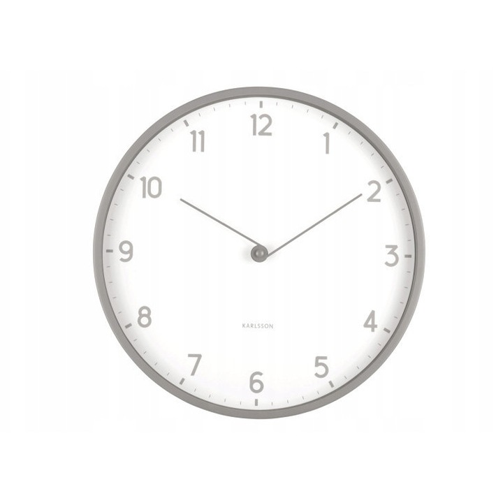 Ceas de perete SENCILLEZ, 30cm, gri, mecanism silentios, design minimalist