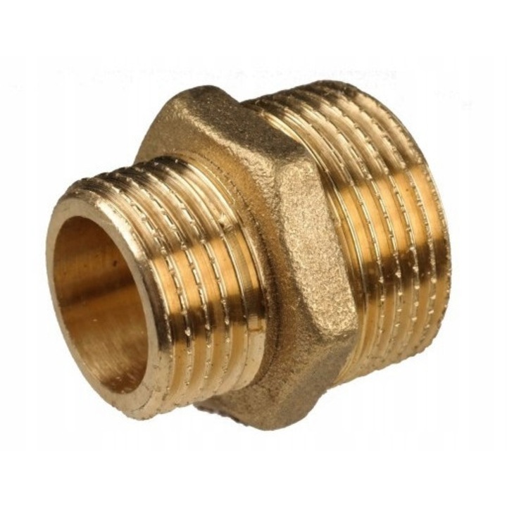 Nypel mosiezny redukcyjny 1'' x 3/4'', Diamond, 33mm, rezistent la coroziune