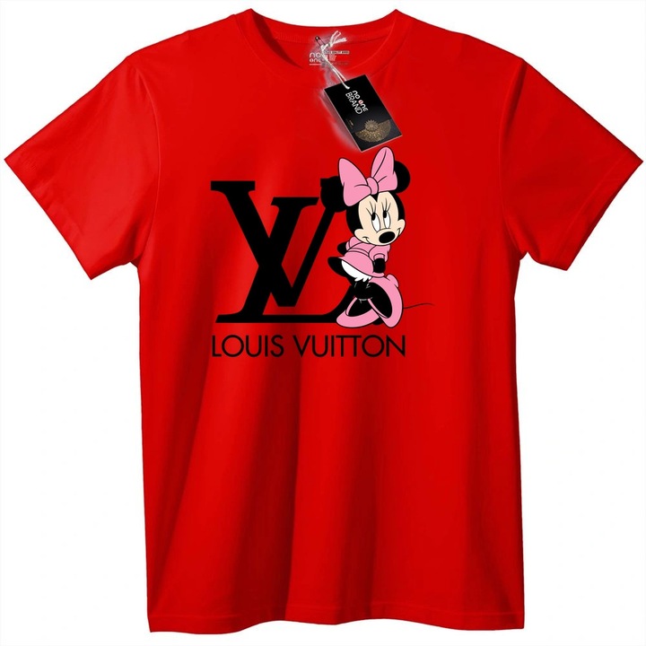 Minnie Mouse Louis Vuitton póló, piros, 9-10 éves (140cm)