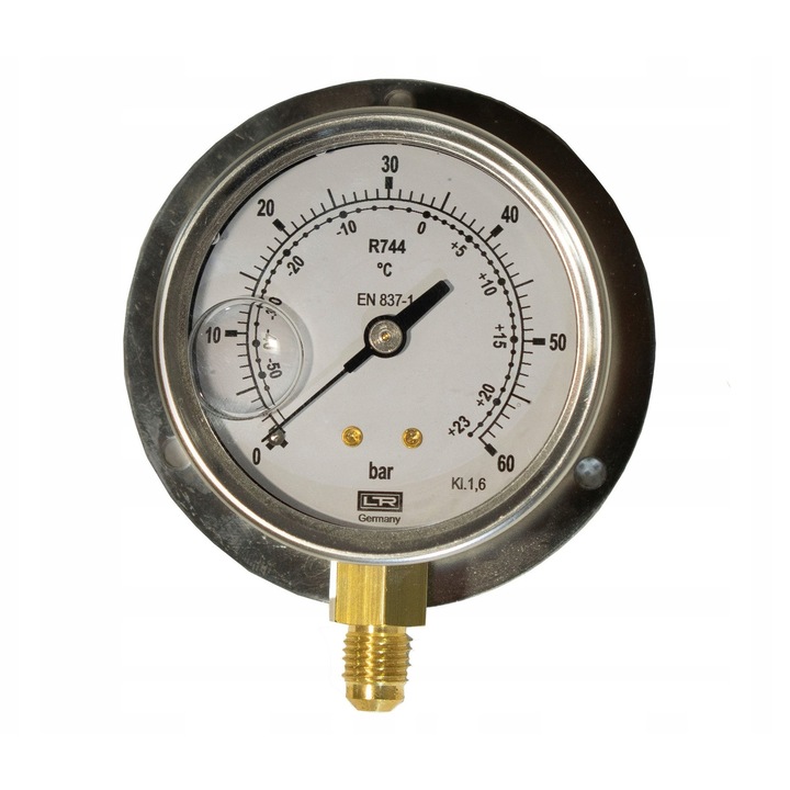 Manometru niska presiune cu glicerina, 0-60 bar, 83mm, 1/4" SAE