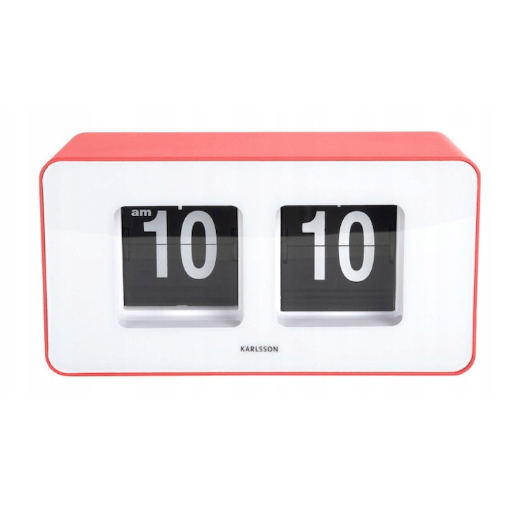 Ceas decorativ FUNKY FLIP, rosu, 9,2x7cm, functie de birou si perete