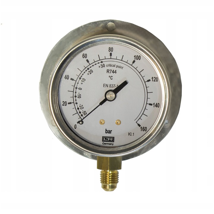 Manometru niska presiune cu glicerina, 0-160 bar, 83mm, 1/4" SAE