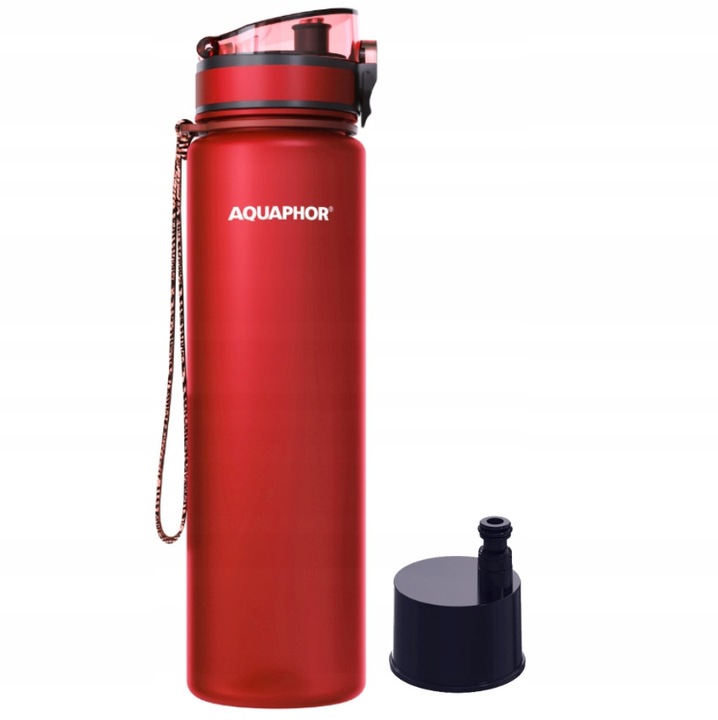 Cana filtranta Aquaphor, set cu butelca rosie 1l si perie de curatare