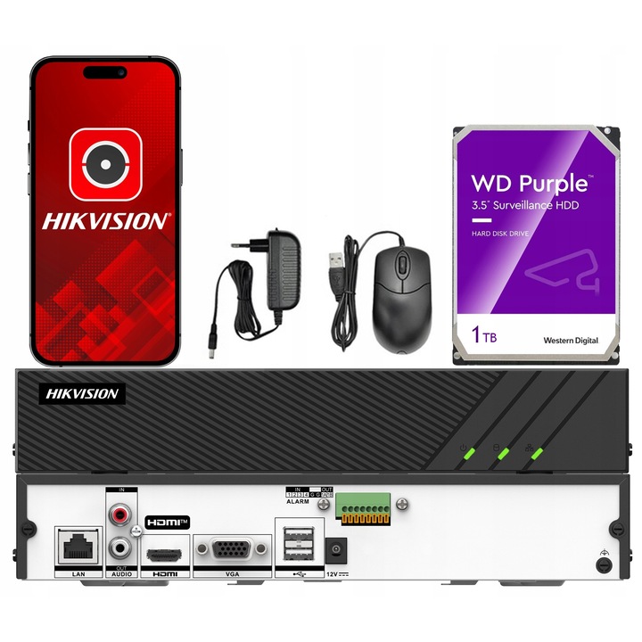 Receptor IP Hikvision DS-7608NI-Q1 8 canale 8MP 1TB 263x223x48mm