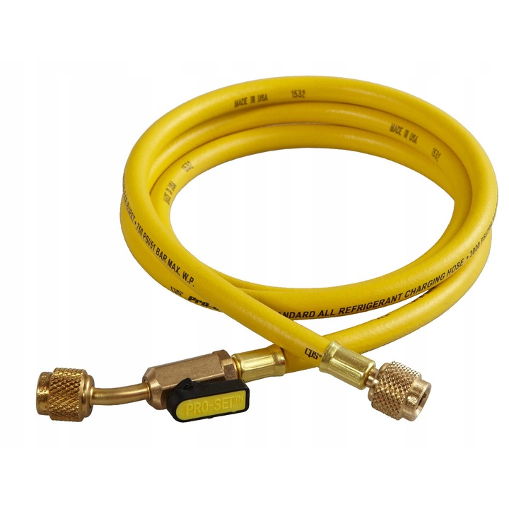 Szín: sárga, Méret: 150cm, Klímaberendezés tartozék, CPS, 1/4' SAE szeleppel