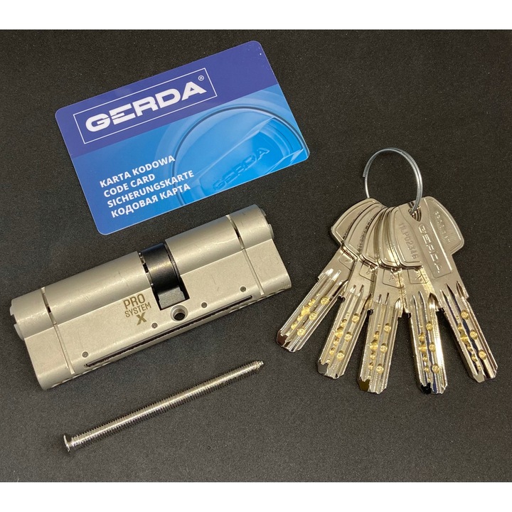 Cilindru de usa Gerda 0WKPRS03090.90050P, rezistent la conditii atmosferice, set cu 5 chei, 35x40mm