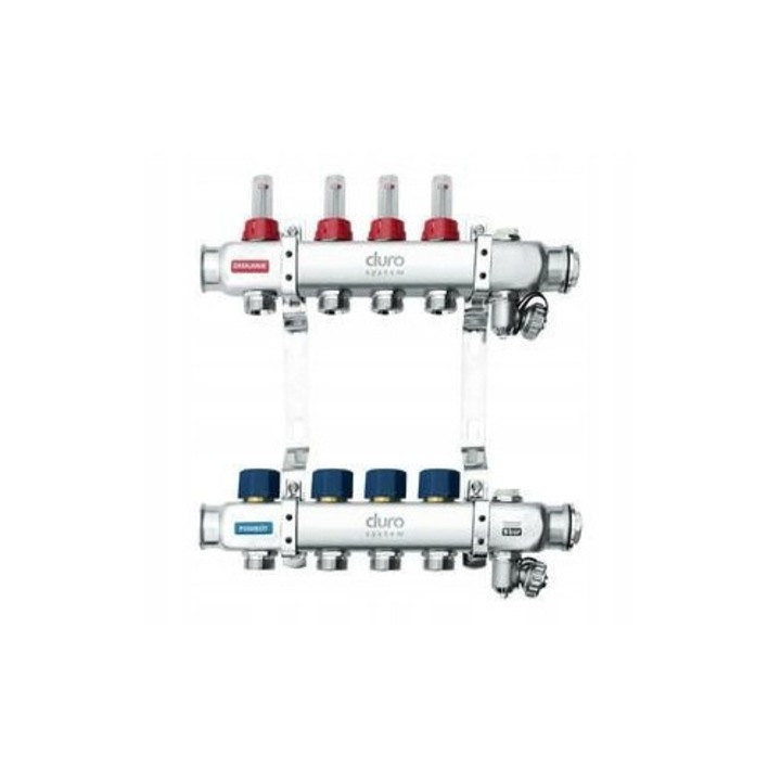 Distribuitor incalzire in pardoseala Duro, 4 sectii, 304mm x 350mm x 100mm, temperatura de lucru -10°C / 120°C
