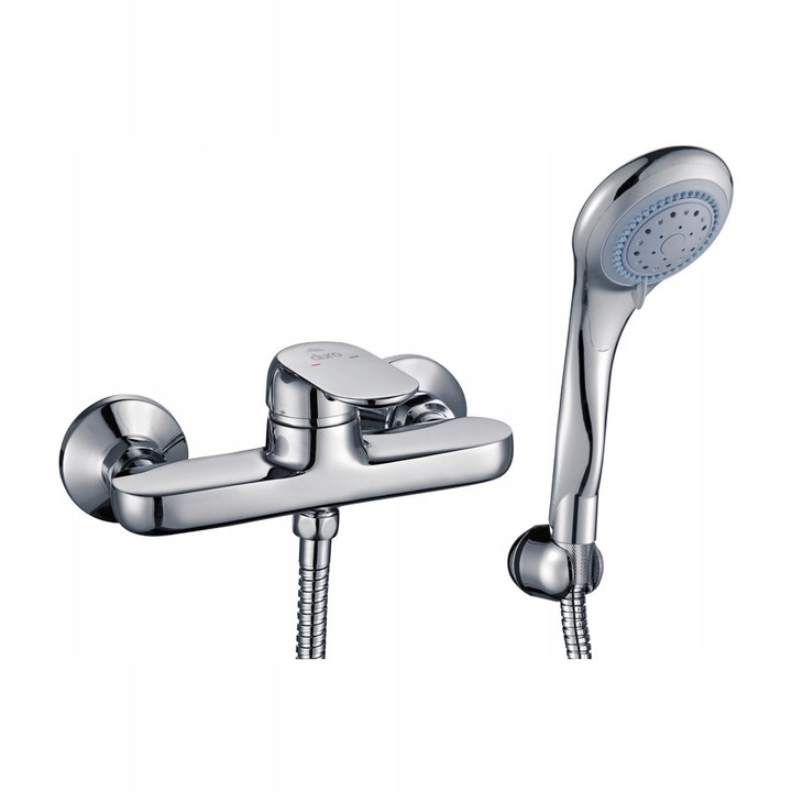 Baterie dus Duro, mecanica, cu set de dus, 2 orificii, fara robinet, crom, 10 bar