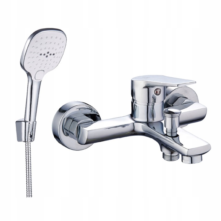 Батерия за баня Duro Fresa, модерен дизайн, пестене на вода, сребриста, 150 мм, пълен комплект