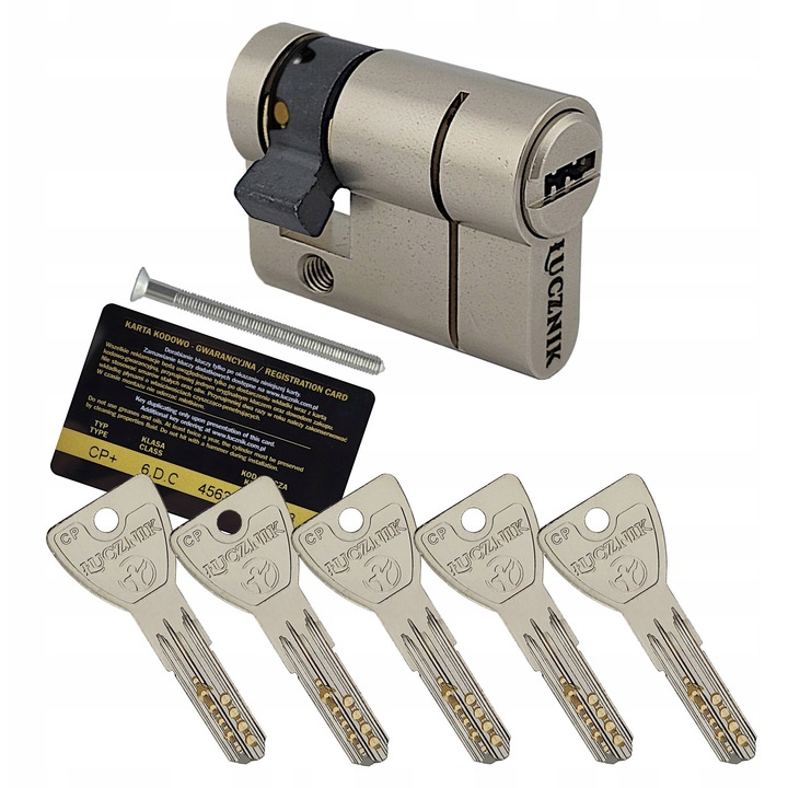 Lucznik CP Plus 30x10mm szatén ajtózárbetét, 5 kulccsal, szett