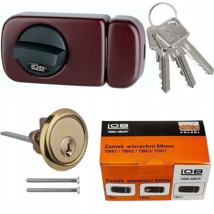 Zavor suprafetei LOB TB61, set, 3 chei, bronz, pentru usi 32x64mm