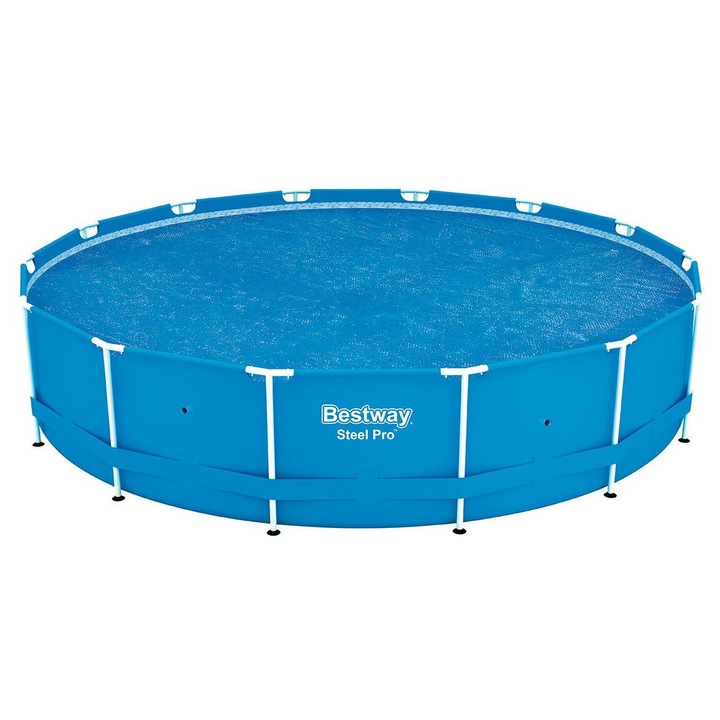 Pokryva solara pentru piscine, Bestway, 470cm, albastra, usor de utilizat, reduce evaporarea