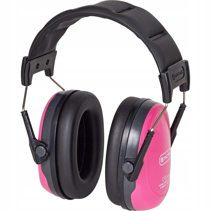 Casti de protectie pentru copii, Tactix, model 488110, reducere zgomot 23 dB, roz, pentru varsta de peste 2 ani