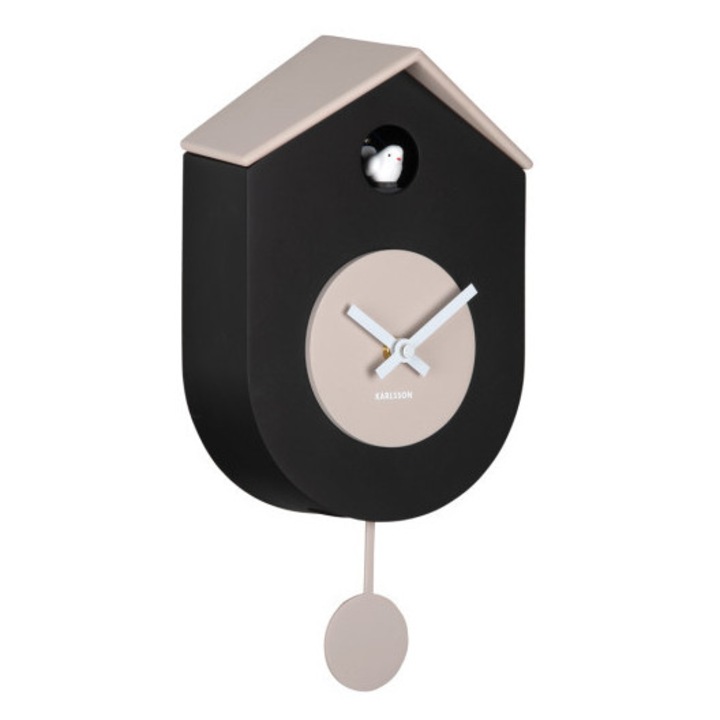 Ceas de perete cu cuc, GRATO, negru, 17,5x9,2x33,2cm