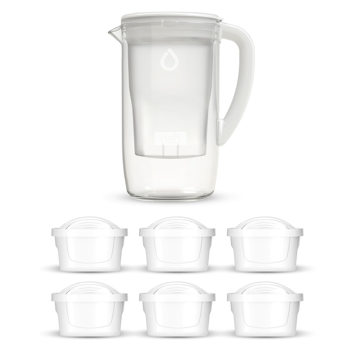 Set cana filtranta Dafi PRISMA LED alba + 6x filtru Unimax