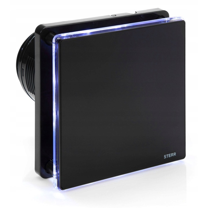 Ventilator baie Sterr fi 100, Timer, 90 m3/h, 15 W, iluminare LED alb, panou sticla