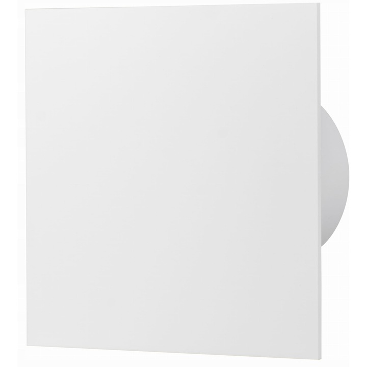 Ventilator de baie airRoxy dRim PS, 100mm, alb mat, montaj pe tavan sau perete, cablu si snur decorativ
